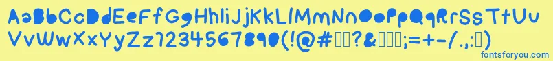 Pocket Font – Blue Fonts on Yellow Background