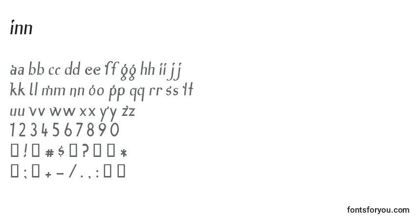 Schriftart Inn – Alphabet, Zahlen, spezielle Symbole