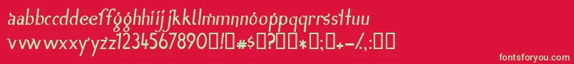 Inn Font – Green Fonts on Red Background