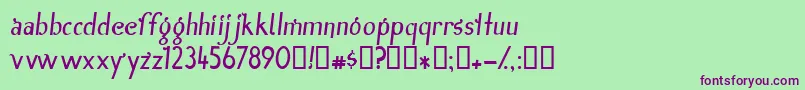 Inn Font – Purple Fonts on Green Background