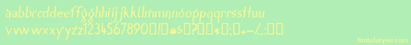 Inn Font – Yellow Fonts on Green Background