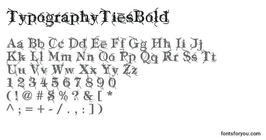 TypographyTiesBoldフォント–アルファベット、数字、特殊文字