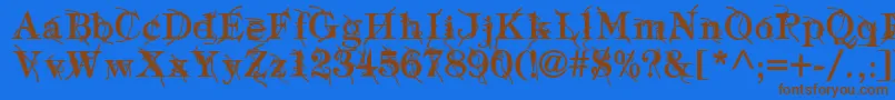 TypographyTiesBold Font – Brown Fonts on Blue Background