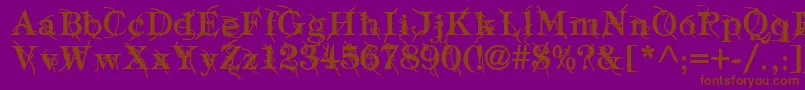 fuente TypographyTiesBold – Fuentes Marrones Sobre Fondo Morado