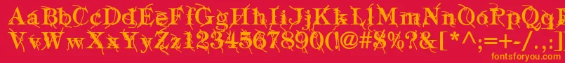 fuente TypographyTiesBold – Fuentes Naranjas Sobre Fondo Rojo