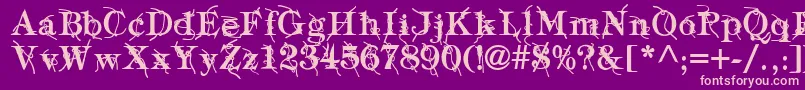 Fonte TypographyTiesBold – fontes rosa em um fundo violeta