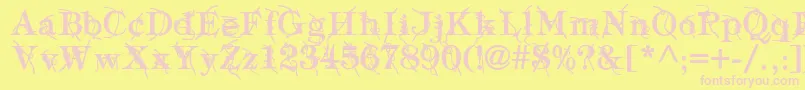 fuente TypographyTiesBold – Fuentes Rosadas Sobre Fondo Amarillo