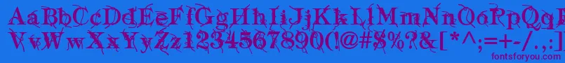 TypographyTiesBold Font – Purple Fonts on Blue Background