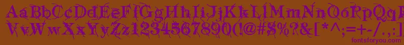 TypographyTiesBold Font – Purple Fonts on Brown Background