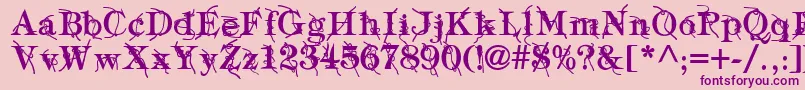 TypographyTiesBold-fontti – violetit fontit vaaleanpunaisella taustalla