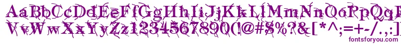 TypographyTiesBold-fontti – violetit fontit valkoisella taustalla