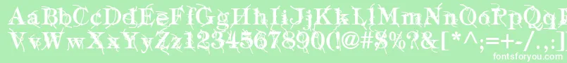 Fonte TypographyTiesBold – fontes brancas em um fundo verde