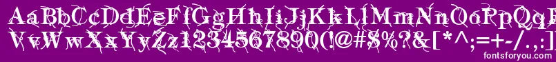 TypographyTiesBold-fontti – valkoiset fontit violetilla taustalla