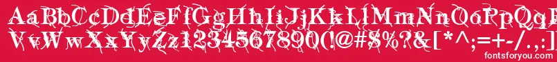 TypographyTiesBold-fontti – valkoiset fontit punaisella taustalla