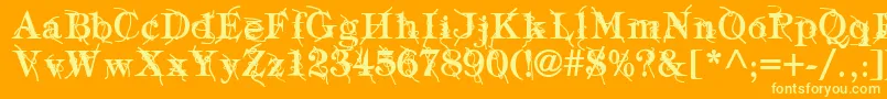 TypographyTiesBold Font – Yellow Fonts on Orange Background