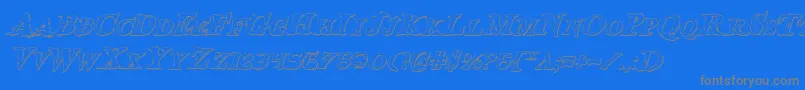 BloodCrowShadowItalic Font – Gray Fonts on Blue Background