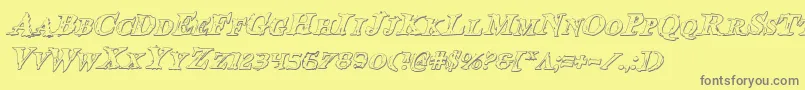 BloodCrowShadowItalic Font – Gray Fonts on Yellow Background