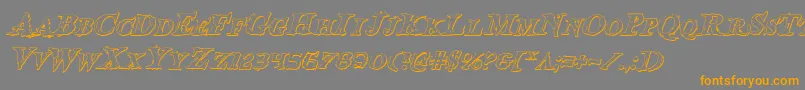 BloodCrowShadowItalic Font – Orange Fonts on Gray Background