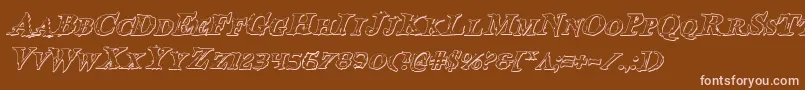 BloodCrowShadowItalic Font – Pink Fonts on Brown Background