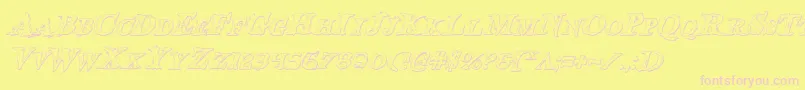 BloodCrowShadowItalic Font – Pink Fonts on Yellow Background