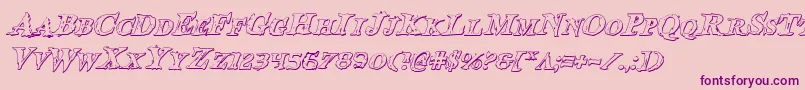 BloodCrowShadowItalic Font – Purple Fonts on Pink Background