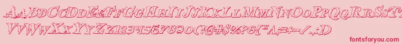 BloodCrowShadowItalic Font – Red Fonts on Pink Background