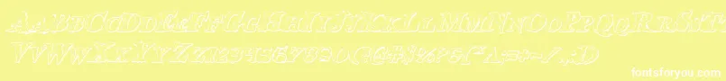 BloodCrowShadowItalic Font – White Fonts on Yellow Background