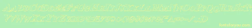 BloodCrowShadowItalic Font – Yellow Fonts on Green Background