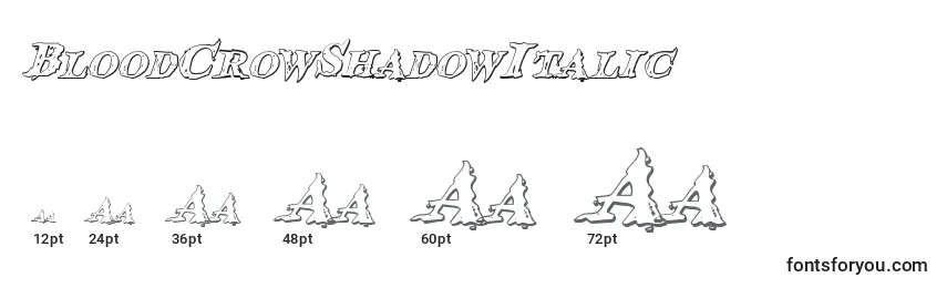Größen der Schriftart BloodCrowShadowItalic