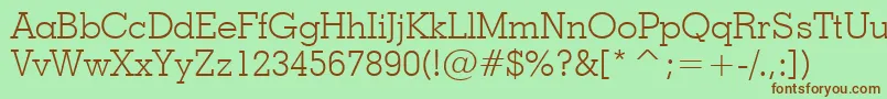 GeometricSlabserif703LightBt Font – Brown Fonts on Green Background