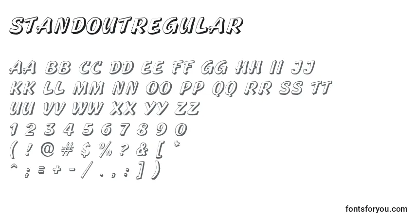 StandoutRegular Font – alphabet, numbers, special characters