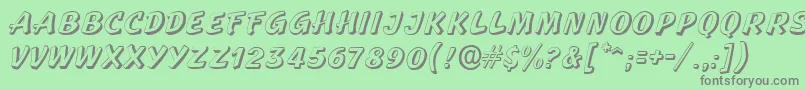 フォントStandoutRegular – 緑の背景に灰色の文字