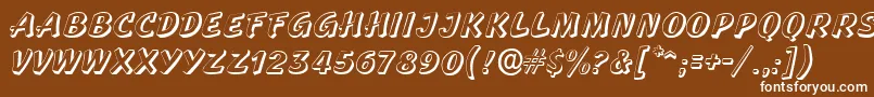 フォントStandoutRegular – 茶色の背景に白い文字