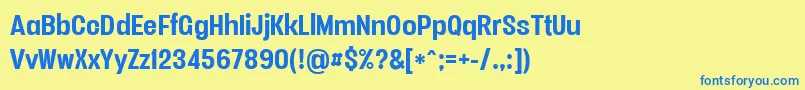 Vacersansboldpersonal Font – Blue Fonts on Yellow Background