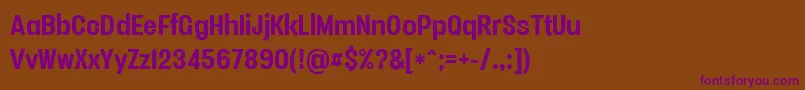 Czcionka Vacersansboldpersonal – fioletowe czcionki na brązowym tle