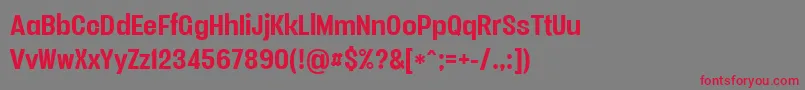 Vacersansboldpersonal Font – Red Fonts on Gray Background