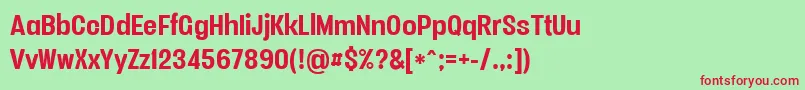 Vacersansboldpersonal Font – Red Fonts on Green Background