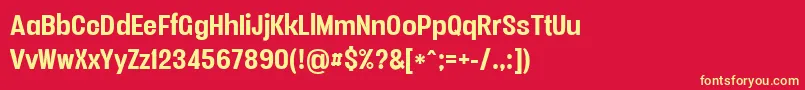 Vacersansboldpersonal Font – Yellow Fonts on Red Background