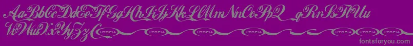 フォントFt64 – 紫の背景に灰色の文字