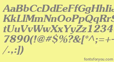 Agsou15 font – Gray Fonts On Yellow Background