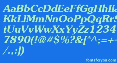 Agsou15 font – Green Fonts On Blue Background