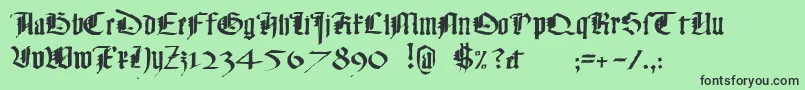 フォントMonkybusiness – 緑の背景に黒い文字