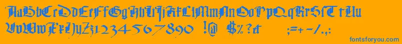 フォントMonkybusiness – オレンジの背景に青い文字