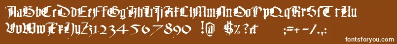 フォントMonkybusiness – 茶色の背景に白い文字