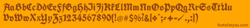 UnifrakturcookBold Font – Brown Fonts on Orange Background