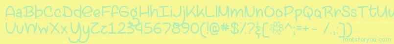 Czcionka LazySpringDayDemo – zielone czcionki na żółtym tle