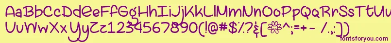 LazySpringDayDemo Font – Purple Fonts on Yellow Background