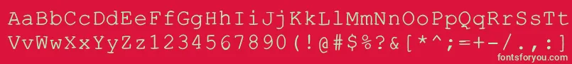 Шрифт Escapetypewritercmedium – зелёные шрифты на красном фоне