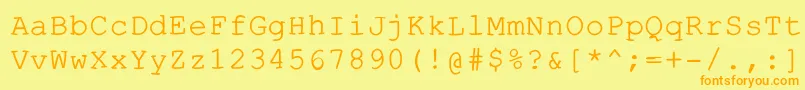 Escapetypewritercmedium Font – Orange Fonts on Yellow Background
