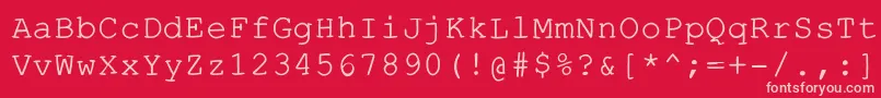 Czcionka Escapetypewritercmedium – różowe czcionki na czerwonym tle